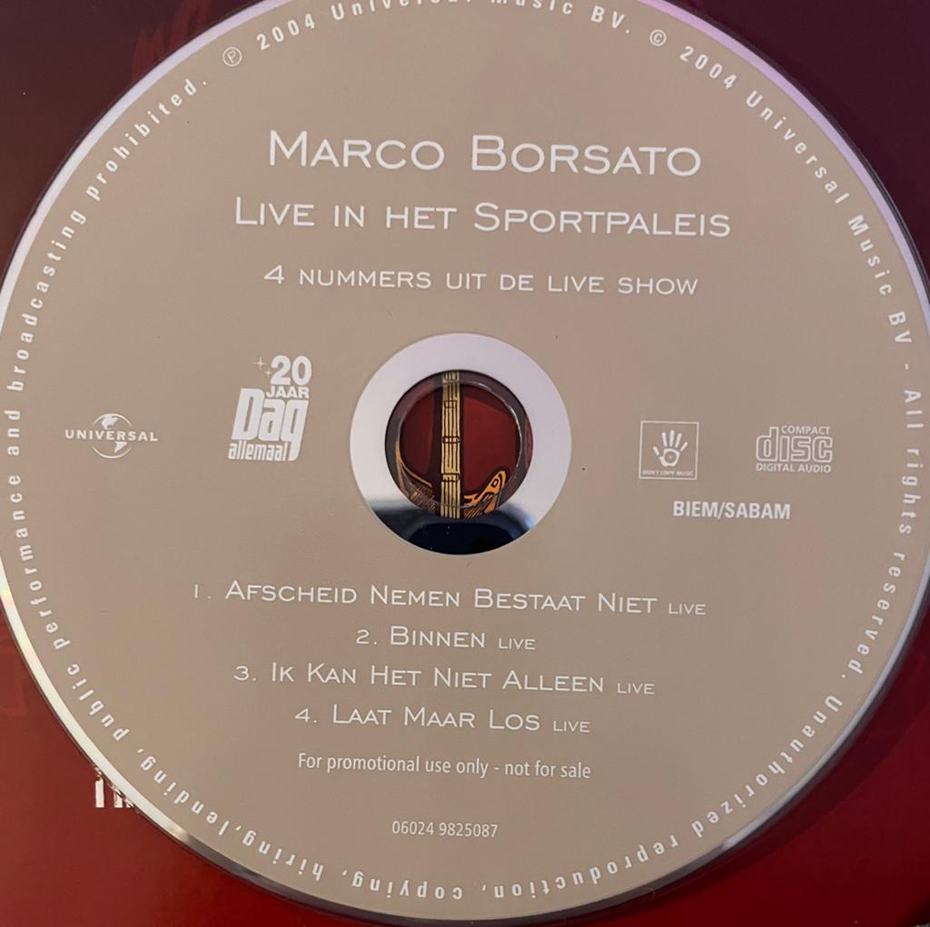 Zeldzame promo-cd van Marco Borsato "Live in het Sportpaleis, Cd's en Dvd's, Cd's | Pop, Zo goed als nieuw, Ophalen of Verzenden