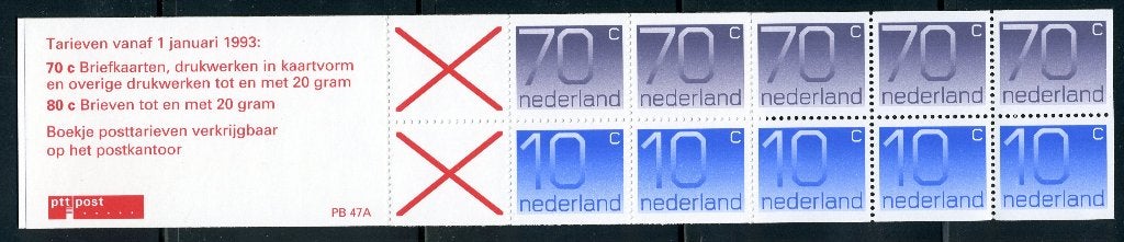 PAYS-BAS PB47a MNH 1993 - Numéro du carnet de timbres, Enlèvement ou Envoi, Après 1940, Non oblitéré