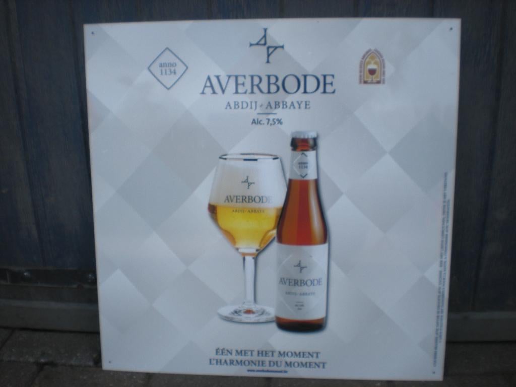 averbode kunststof bierbord 62,5 cm x 62,5 cm, Ophalen, Gebruikt, Reclamebord, Plaat of Schild