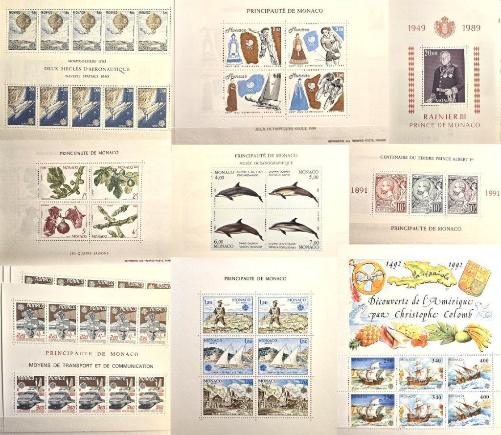 Te koop de meeste stempelblokken/vellen van MONACO, Ophalen of Verzenden, Postfris
