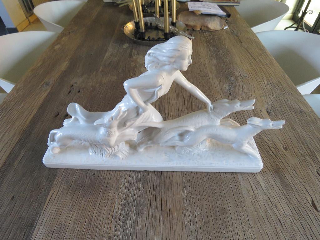 Art Deco beeld windhonden Toscana 167, Ophalen of Verzenden, Art deco, Beeld
