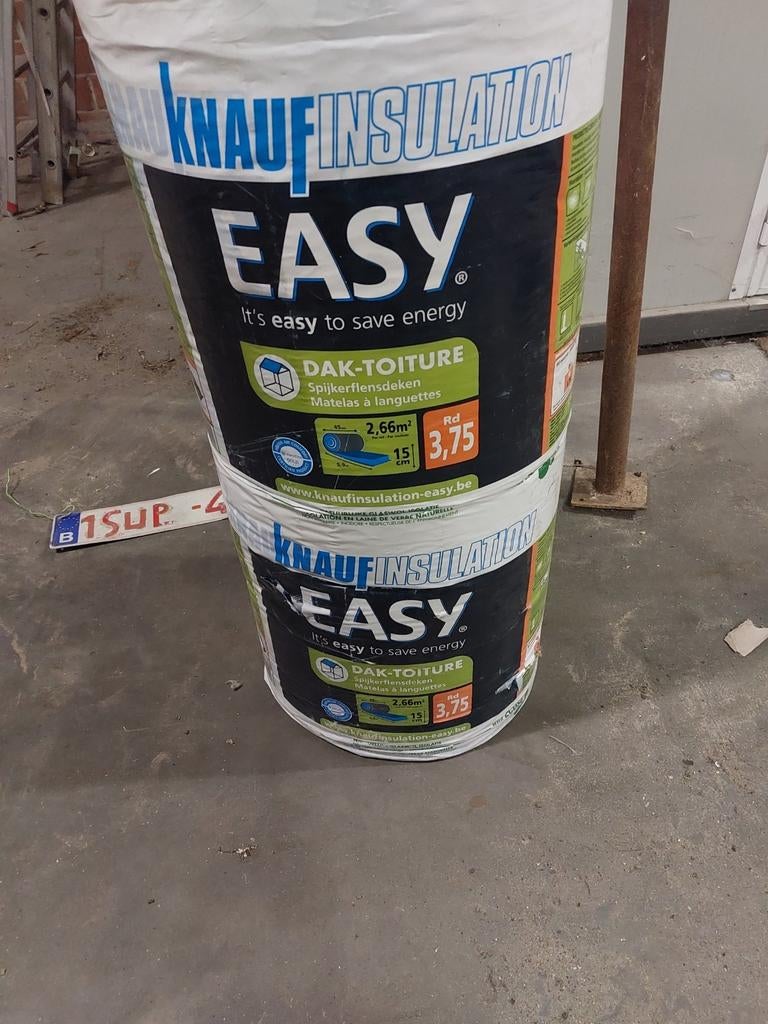 Knauf Insulation Easy dakisolatie glaswol 590x45x15 cm R3,75, Doe-het-zelf en Bouw, Isolatie en Afdichting, Ophalen, Glaswol, Dakisolatie