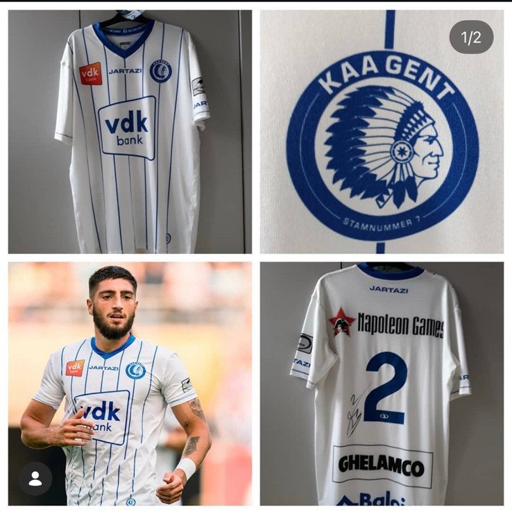 Matchworn shirt Samuel Gigot KAA Gent, Enlèvement ou Envoi, Maillot