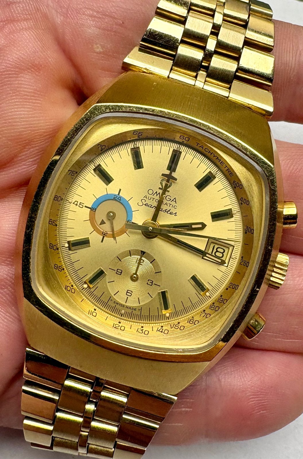 Chronograph Omega Seamaster automatic, Handtassen en Accessoires, Horloges | Heren, Ophalen of Verzenden, Zo goed als nieuw, Omega
