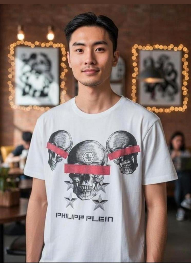 PHILIPP PLEIN T-Shirt Maat M in goede staat, Maat 48/50 (M), Wit, Ophalen of Verzenden, Philipp Plein