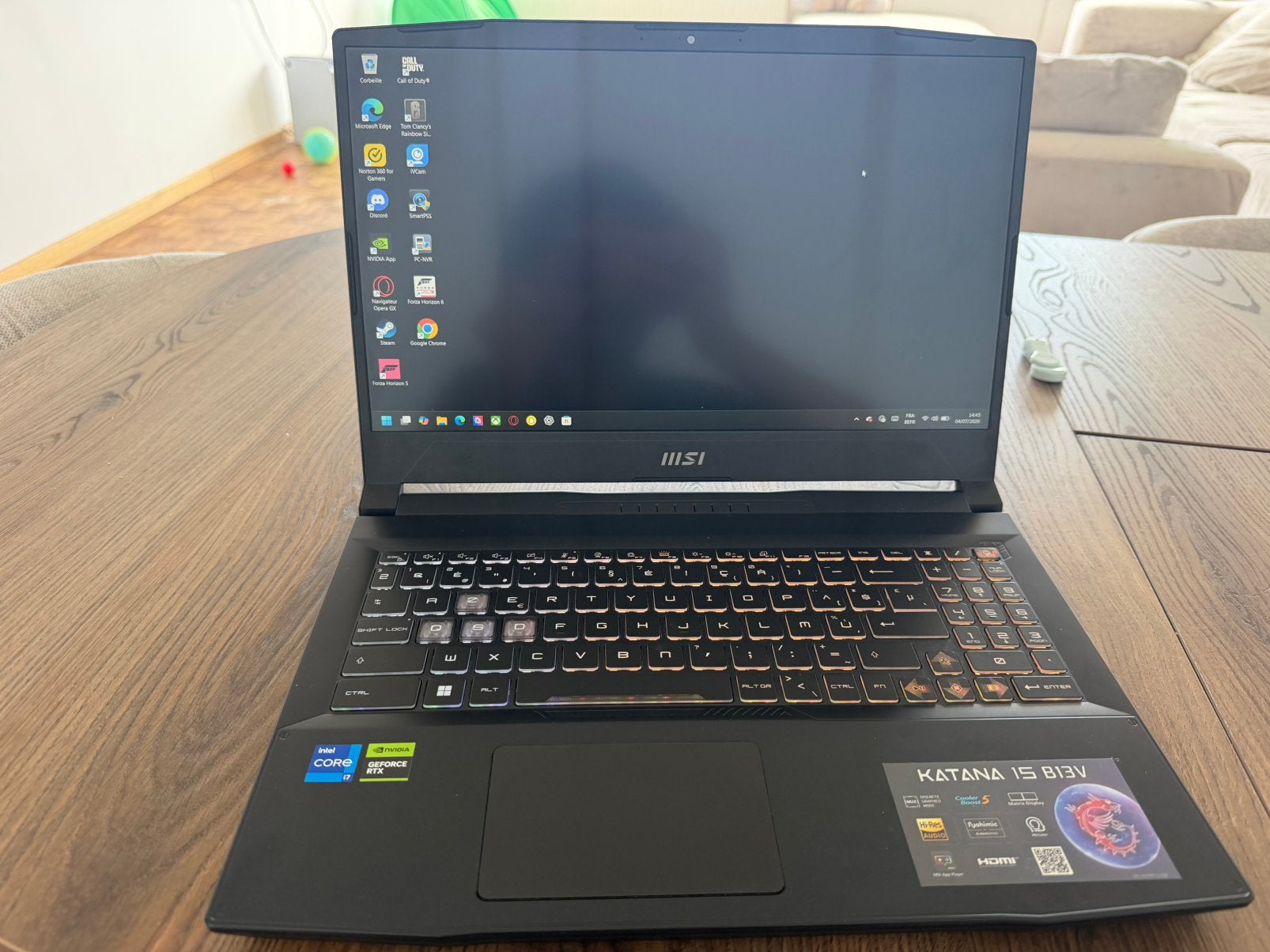 Msi katana i5 b13v, Enlèvement, Comme neuf, 32 GB, SSD