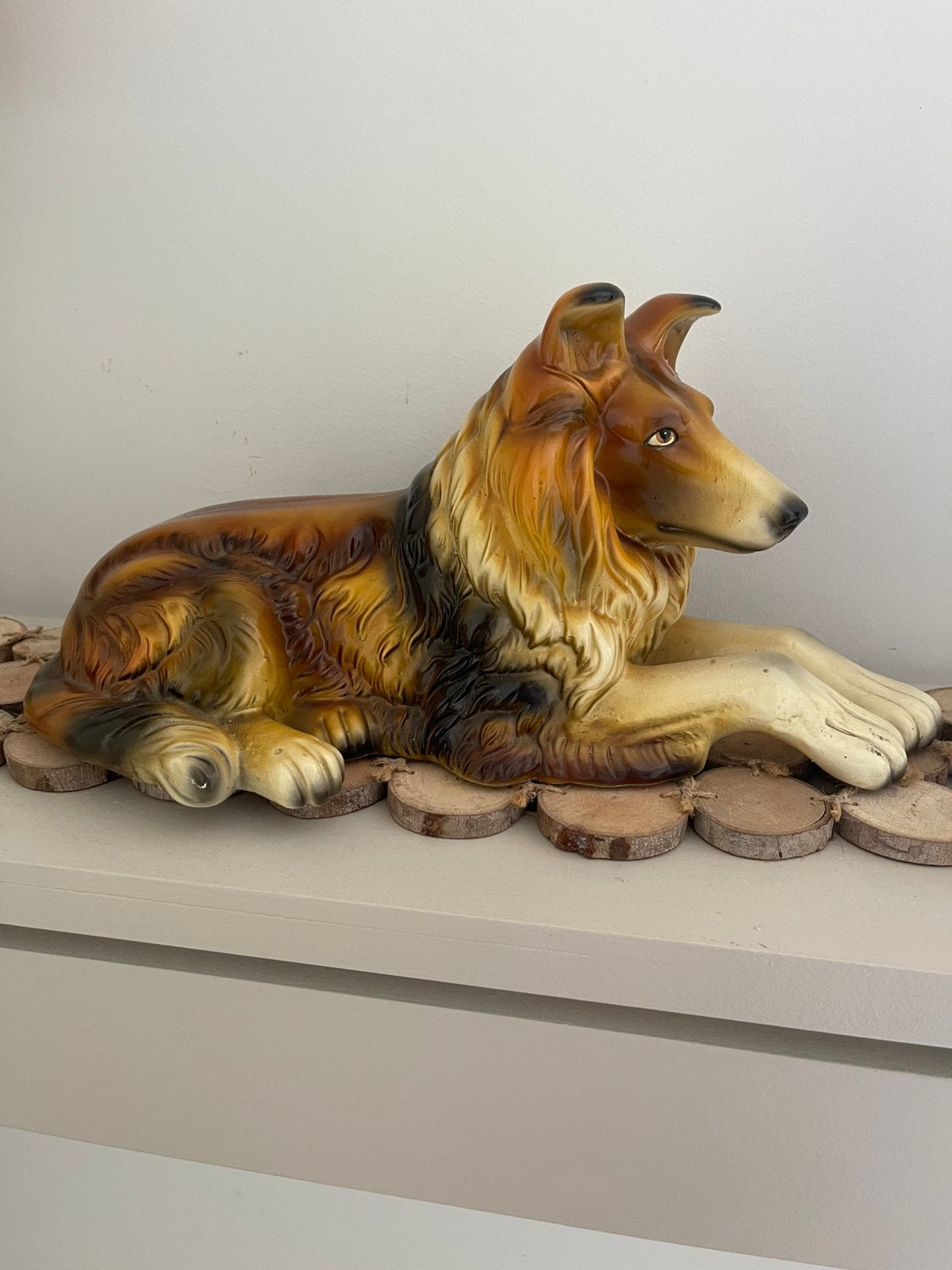 Statue de chien vintage Collie Lassie, Collections, Statues & Figurines, Enlèvement, Comme neuf, Animal