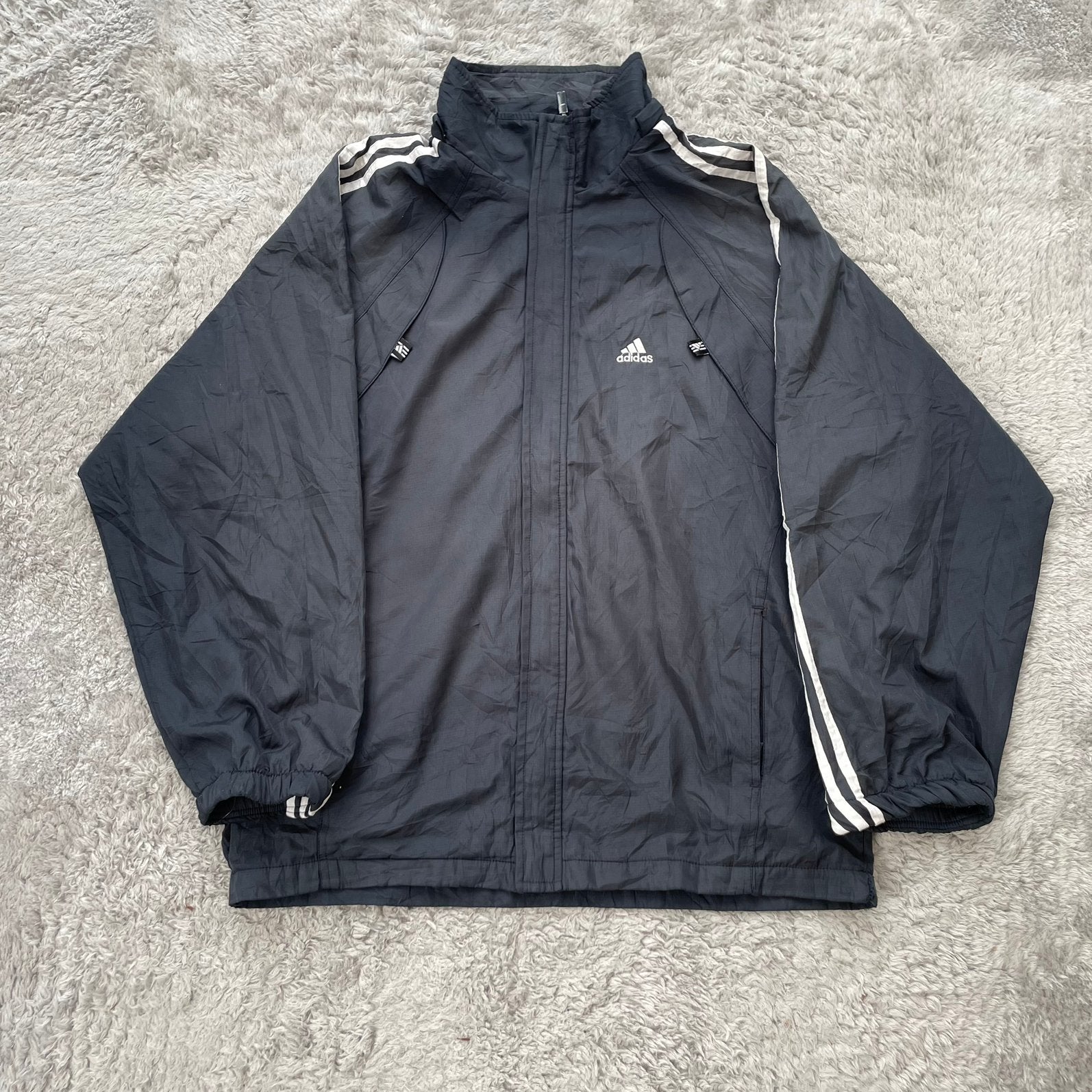 Adidas Vintage 3-Stripes Windbreaker Jacket, Ophalen of Verzenden, Zo goed als nieuw