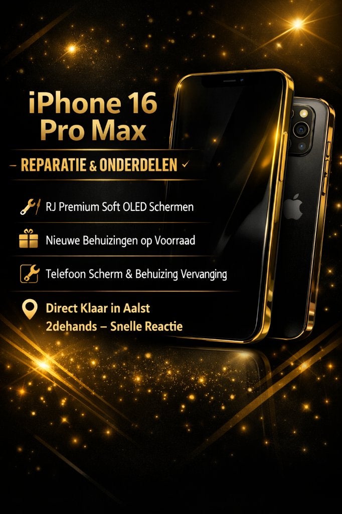 iPhone 15 Pro Max 16 Pro Max Onderdelen + Reparatie Service, Ophalen, Nieuw, Zwart, IPhone 16 Pro Max