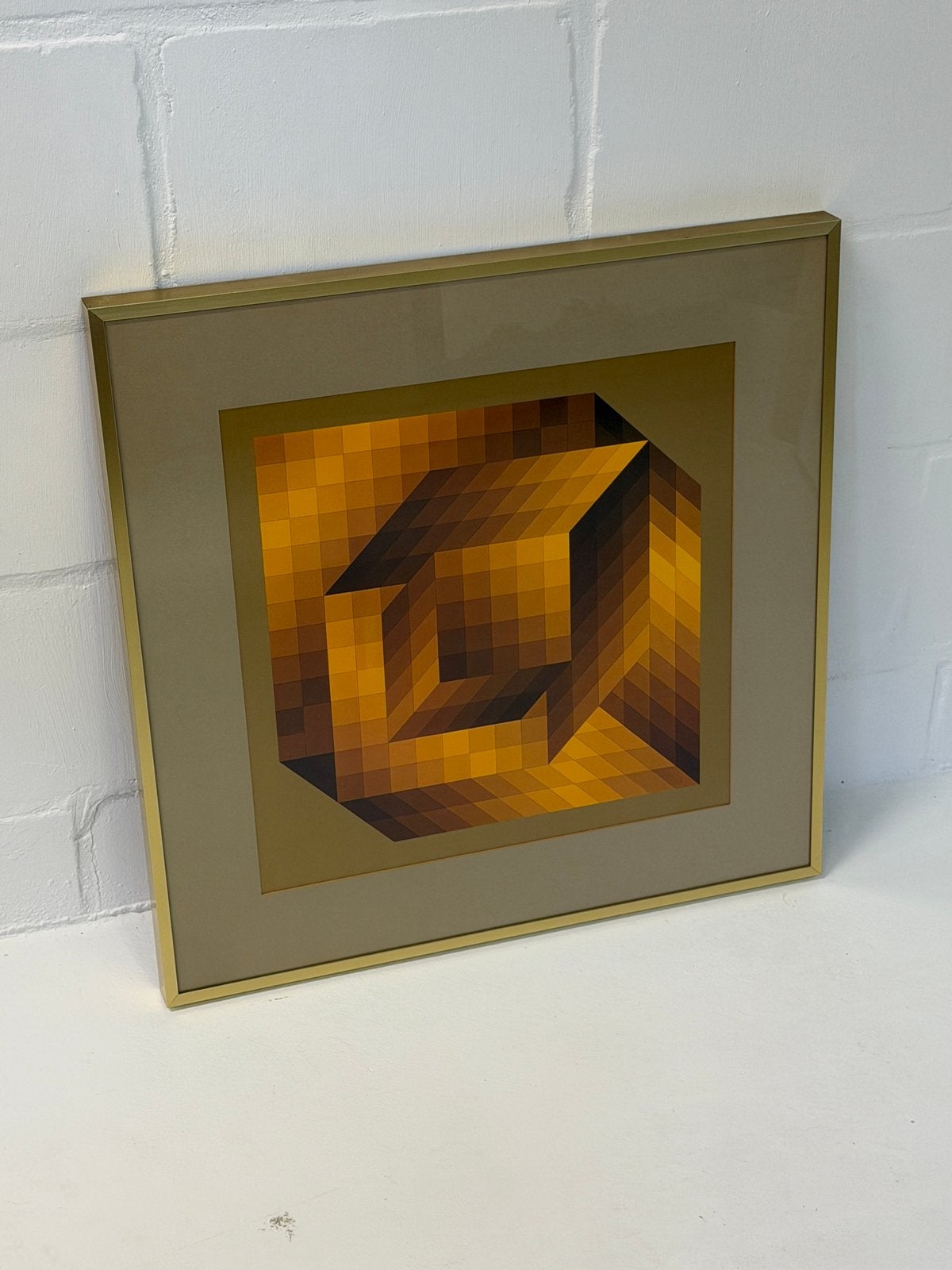 Victor Vasarely Axo-44 lithografie, Antiek en Kunst, Kunst | Litho's en Zeefdrukken, Abstract, Ingelijst, Ophalen of Verzenden