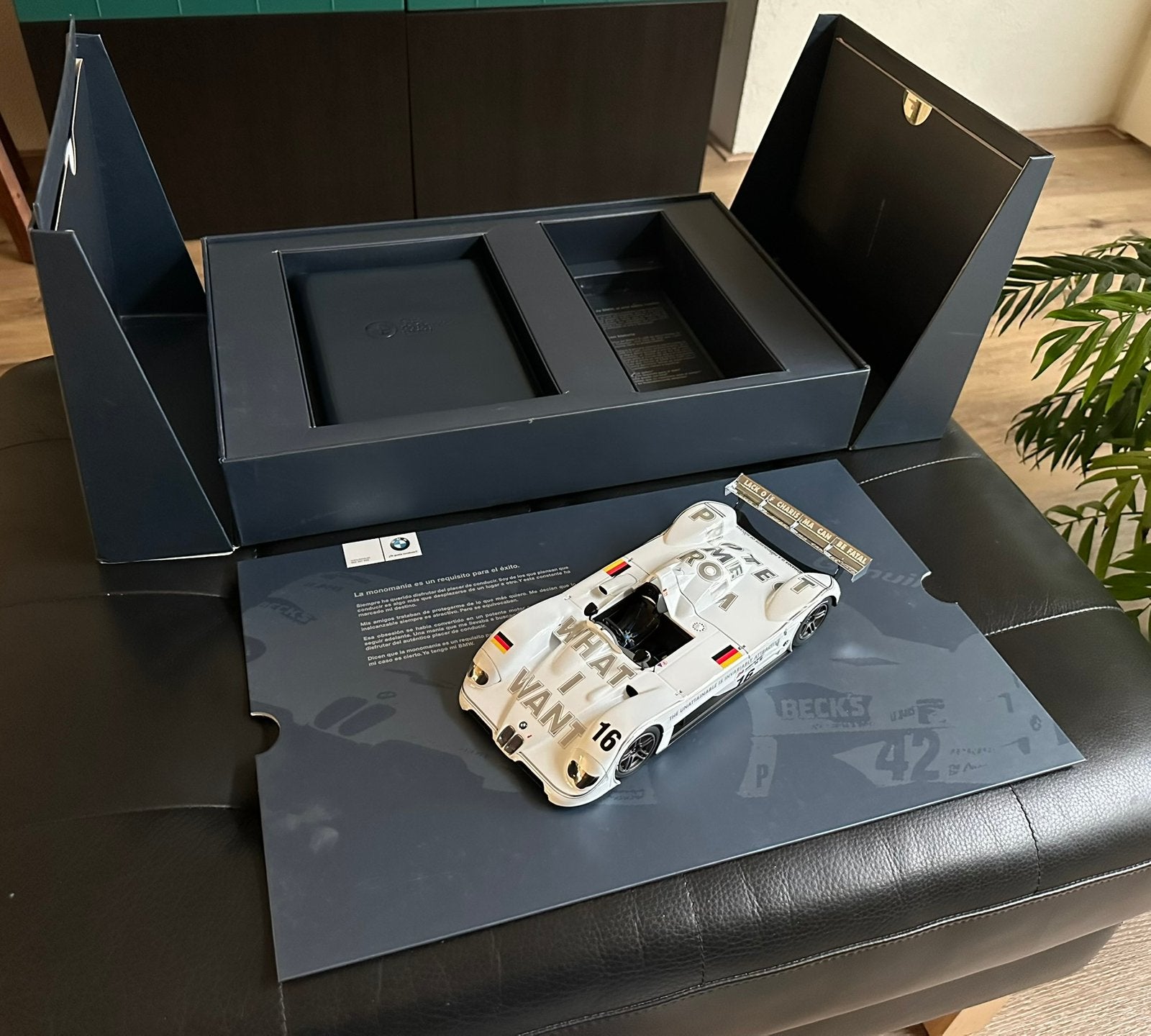 1:18 Art Car 1999 BMW V12 LMR Jenny Holzer in collectorsbox, Hobby en Vrije tijd, Ophalen of Verzenden, Nieuw, Auto, Kyosho