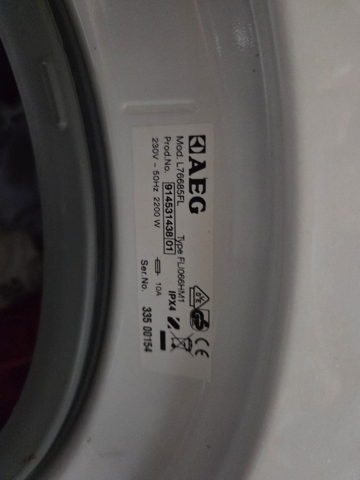 Lave-linge AEG Lavamat Protex 8 kg – Modèle L76685FL, Enlèvement