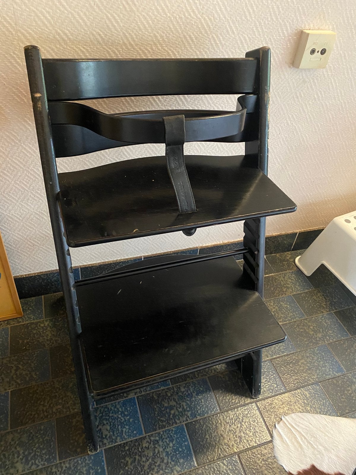 Stokke Tripp Trap met babyset, tray en comfortkusse, Kinderen en Baby's, Kinderstoelen, Ophalen, Gebruikt, Meegroeistoel, Afneembaar eetblad