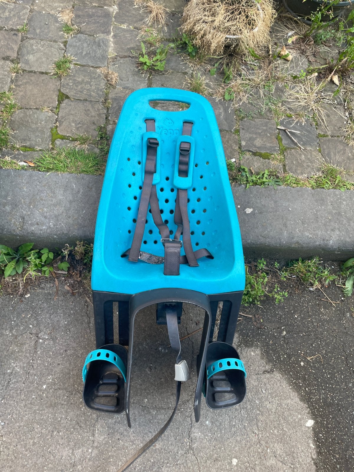 Siege vélo yepp tursuoise, Vélos & Vélomoteurs, Repose-pieds, Enlèvement, Utilisé, Siège arrière