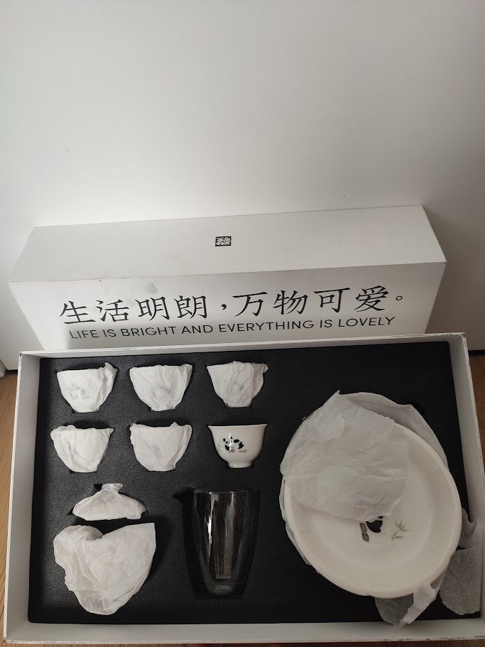 Modern Chinees Kung-Fu theeservies - Panda - Porselein, Nieuw, Ophalen of Verzenden, Modern, Porselein