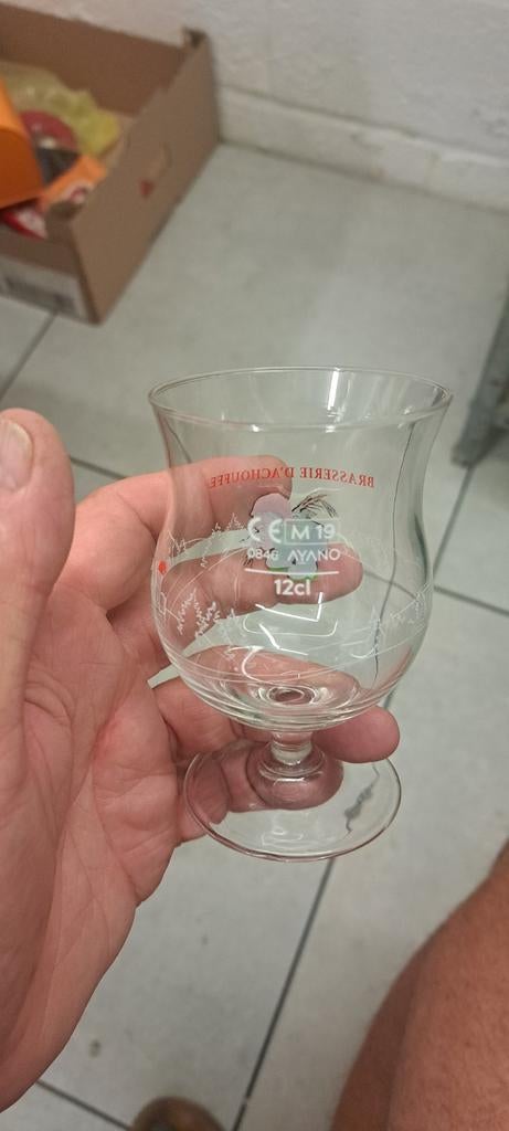 4xMini La Chouffe Glazen, Ophalen of Verzenden, Zo goed als nieuw, Bierglas