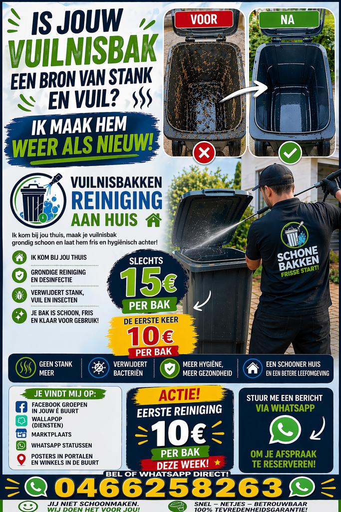 Jouw vuilnisbak schoon, Verzenden, Zo goed als nieuw