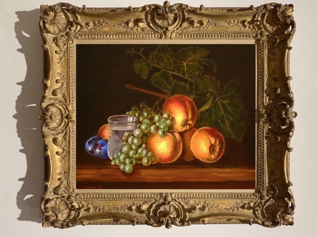 Schilderij in klassieke stijl, Antiek en Kunst, Stilleven, Olieverf, Klassiek, Gedateerd