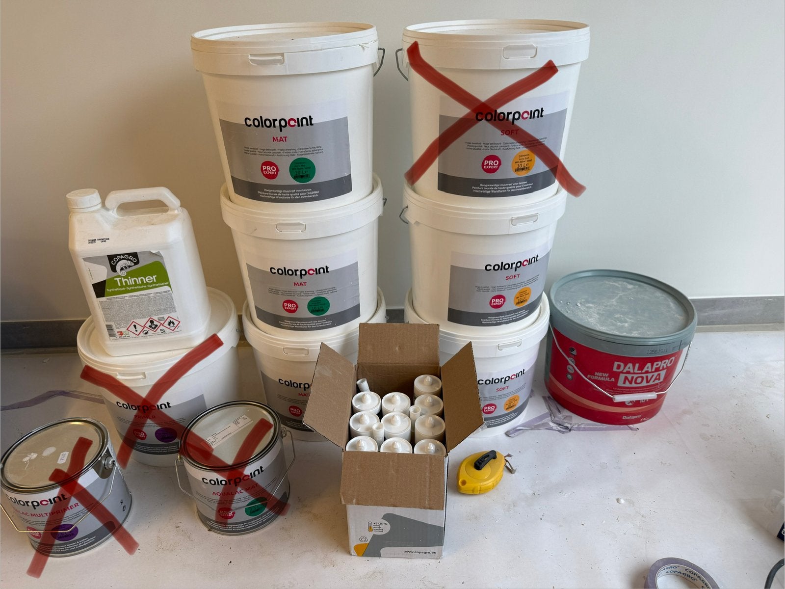 Verf, wit, zowel voor plafond en muur, Doe-het-zelf en Bouw, Verf, Beits en Lak, Ophalen, Wit, Verf