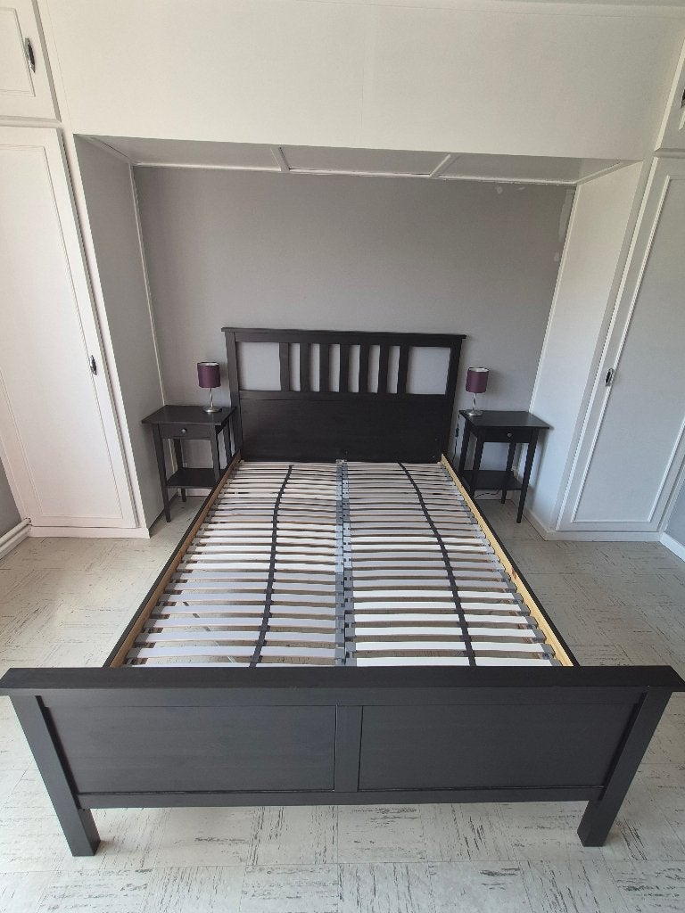 Lot complet chambre à coucher Ikea HEMNES – brun noir, Maison & Meubles, Enlèvement, Comme neuf, Deux personnes, Moderne