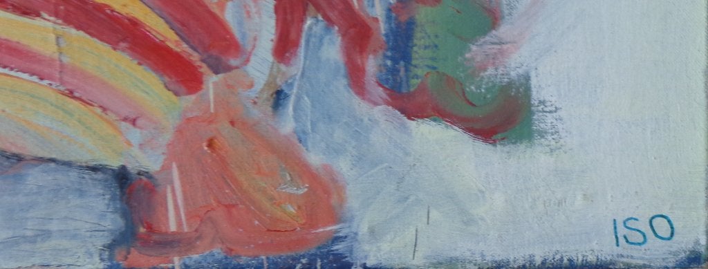 ISO / FIGURATIE / OLIEVERF DOEK / 100x75cm / SIG / CHASSIS, Antiquités & Art, Peinture à l'huile, Autres matériaux, Signé, Enlèvement