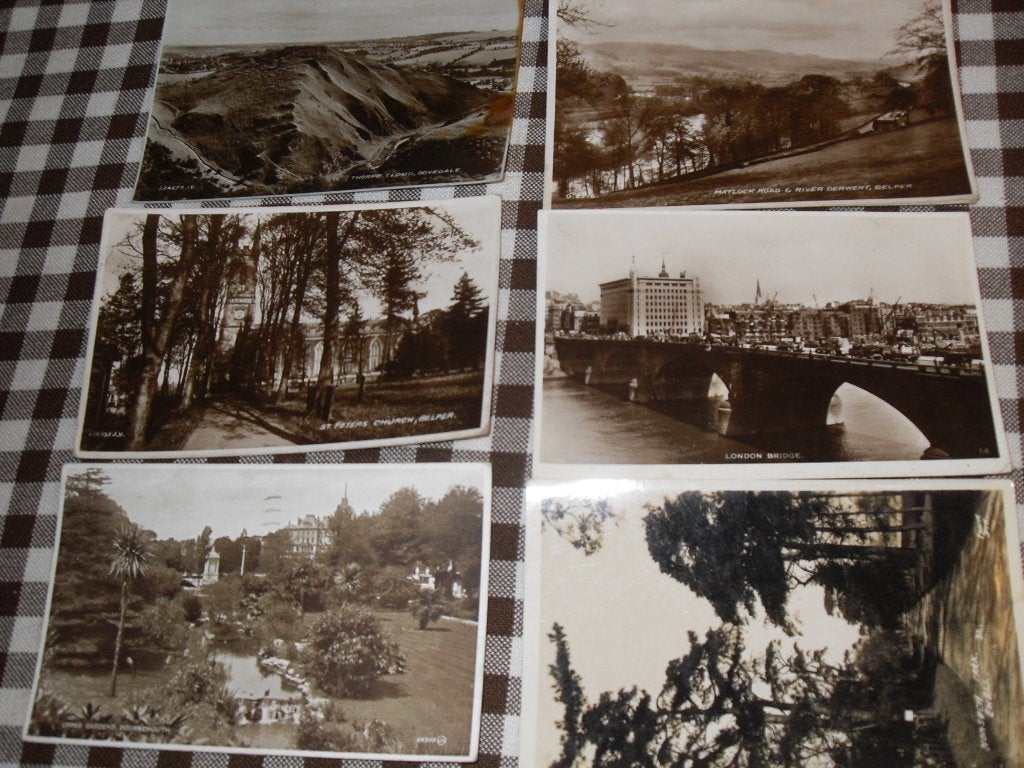 6 oude bruine zichtkaarten engeland, Collections, Cartes postales | Étranger, Enlèvement ou Envoi, Angleterre