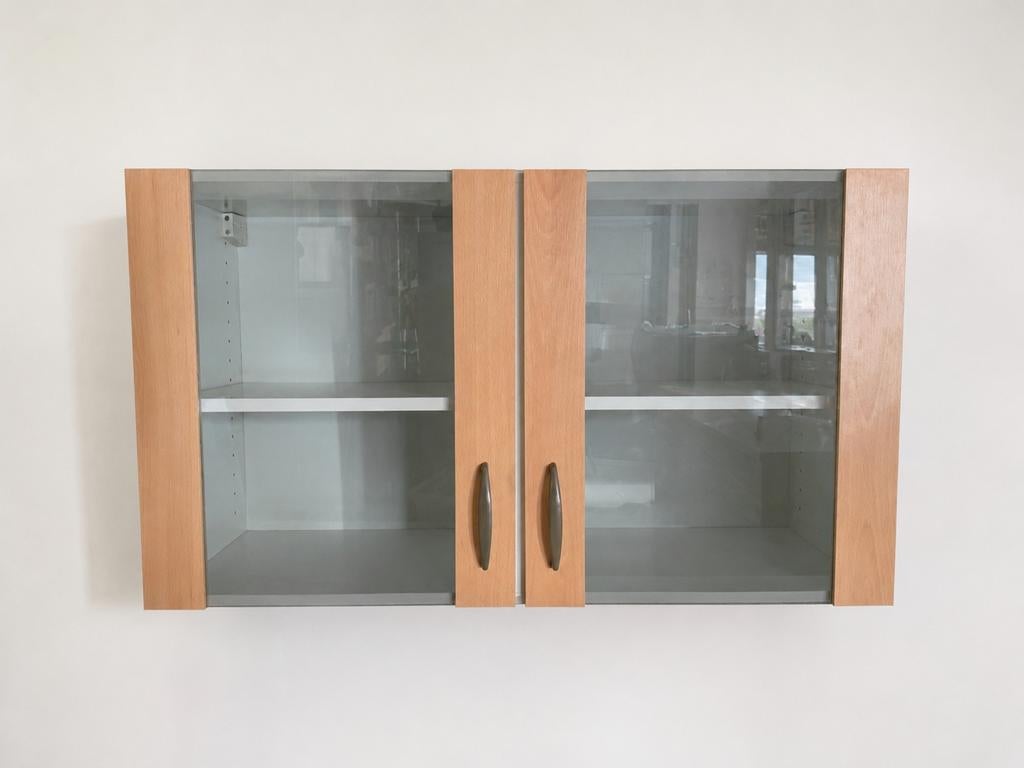 Meuble vitrine mural, Enlèvement, Comme neuf, Verre, Avec porte(s)