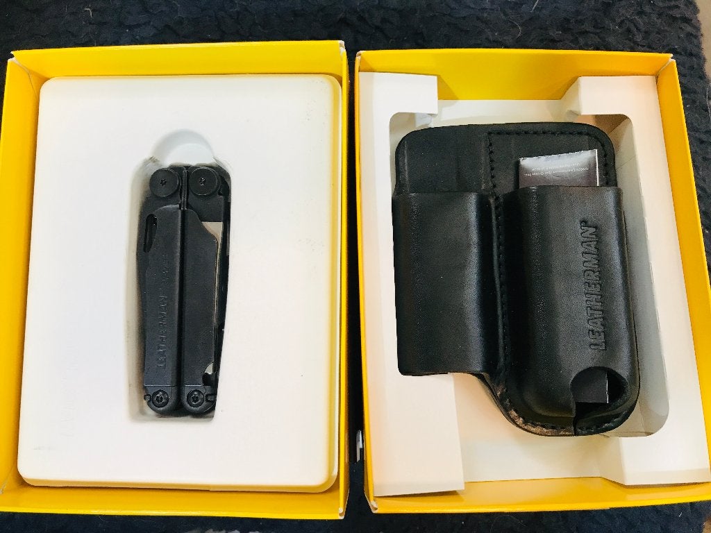 SALE Leatherman Wave Plus Black + Leather Premium Leather, Ophalen of Verzenden, Nieuw