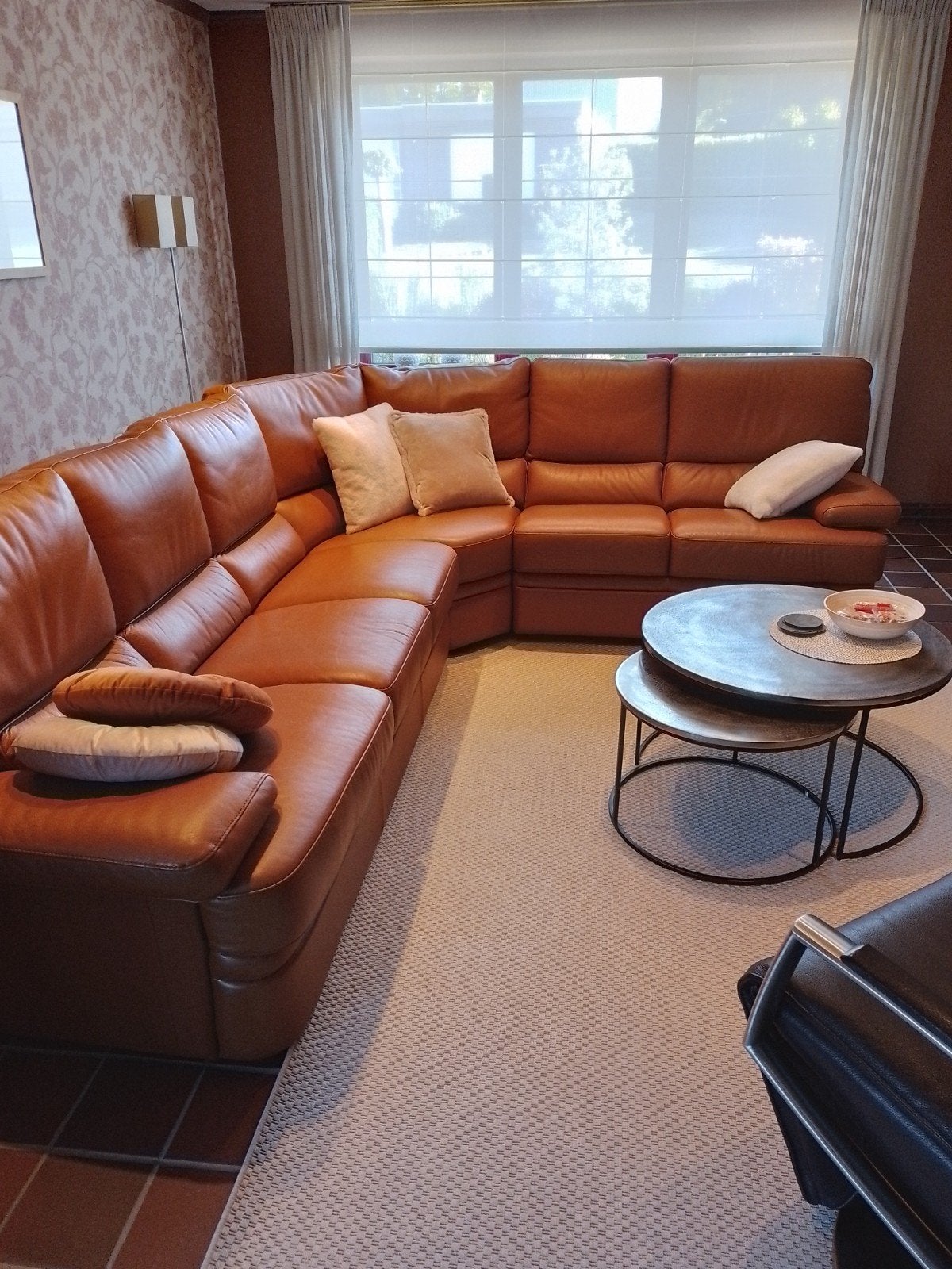 Lederen zetel, natuzzi., Huis en Inrichting, Zetels | Complete zithoeken, Ophalen
