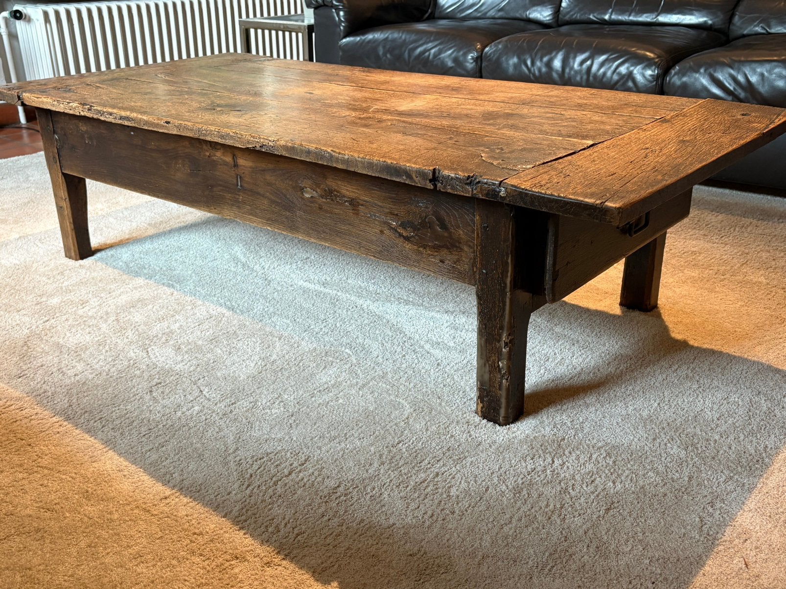 Massieve antieke salontafel, 150 à 200 cm, Enlèvement, Utilisé, 50 à 100 cm