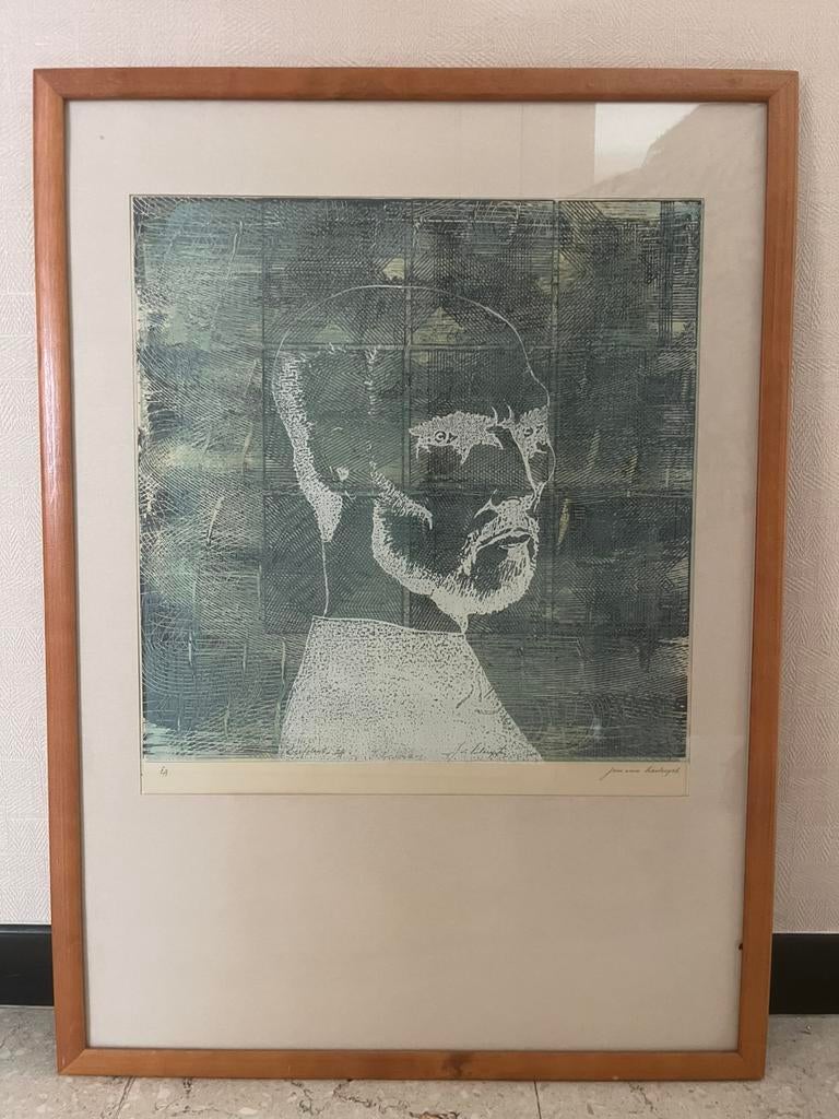 Sérigraphie de Jan Van Herteryck, Antiquités & Art, Art | Lithographies & Sérigraphies, Encadré, Enlèvement, Portraits et figures