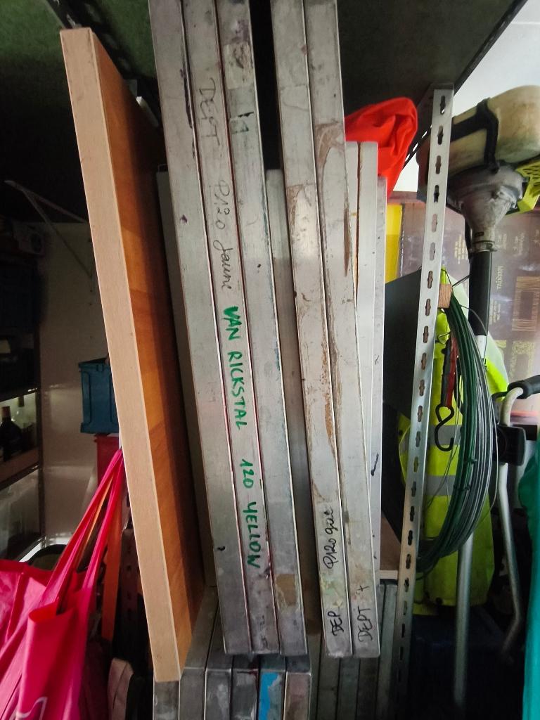 Zeefdrukramen aluminium, Ophalen, Gebruikt