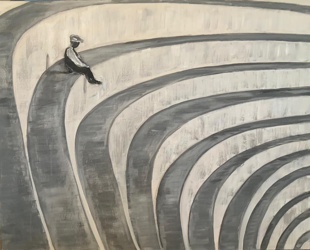 Schilderij Tribune, Antiek en Kunst, Kunst | Schilderijen | Modern, Ophalen