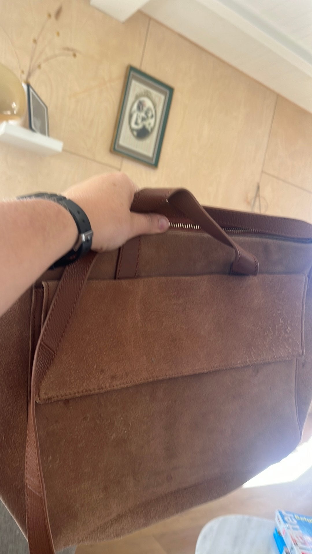 Nieuwe lederen tas., Ophalen of Verzenden, Zo goed als nieuw, Bruin, Handtas
