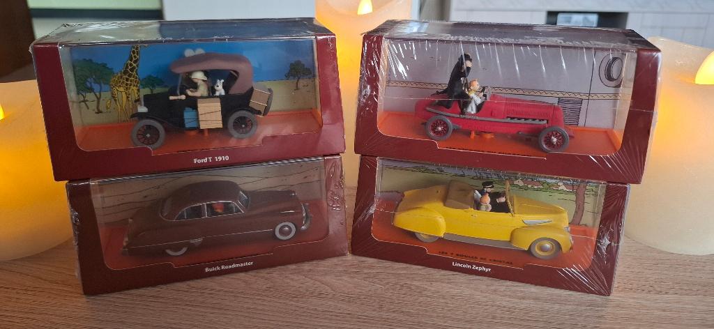 4x Kuifje Tintin Atlas En Voiture 1/43 – NIEUW in doos, Ophalen, Kuifje, Nieuw, Beeldje of Figuurtje