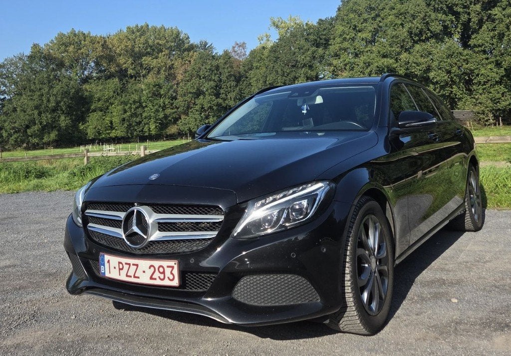 Mercedes Benz Break C 200 D stationwagen, Auto's, Dealer onderhouden, Achterwielaandrijving, Zwart, Leder