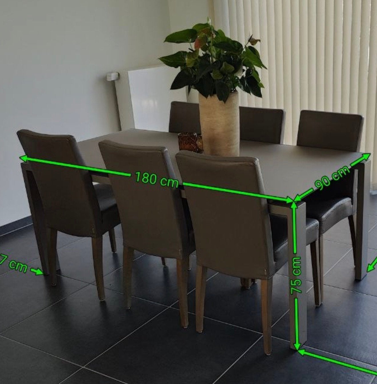 JOLI eettafel taupe 180  90 cm – met of zonder 6 stoelen, Huis en Inrichting, Ophalen, Gebruikt