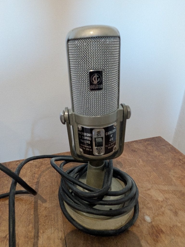 Vintage Geloso microfoon nr. 416, Muziek en Instrumenten, Ophalen, Gebruikt, Zangmicrofoon