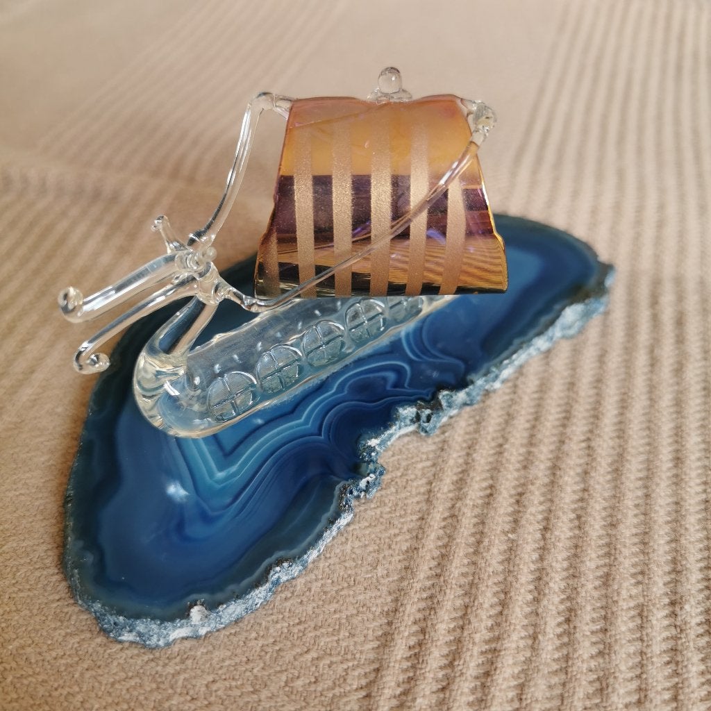 Drakkar miniature, Antiquités & Art, Art | Objets design, Enlèvement, Sculpture, Verre, Fait main