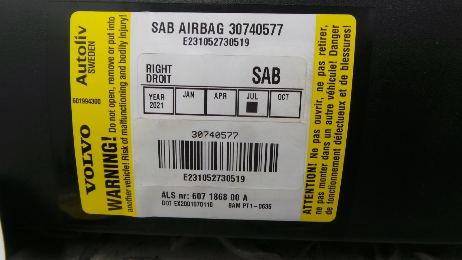 VOLVO S40 AIRBAG RECHTS 2005, Auto-onderdelen, Ophalen of Verzenden, Gebruikt, ARN erkend