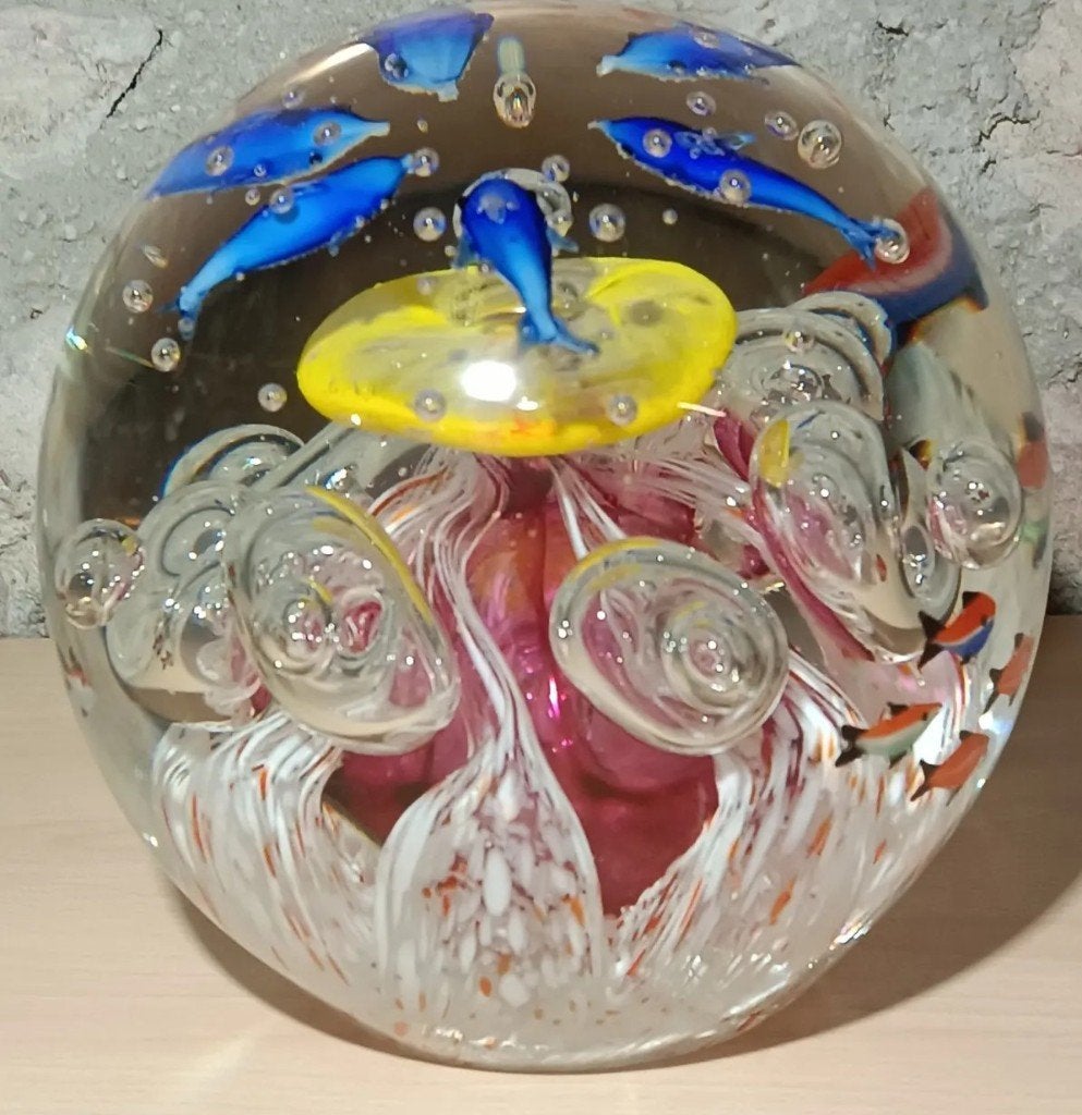 PRESSE PAPIER MURANO CRYSTAL AQUARIUM, Antiquités & Art, Enlèvement ou Envoi