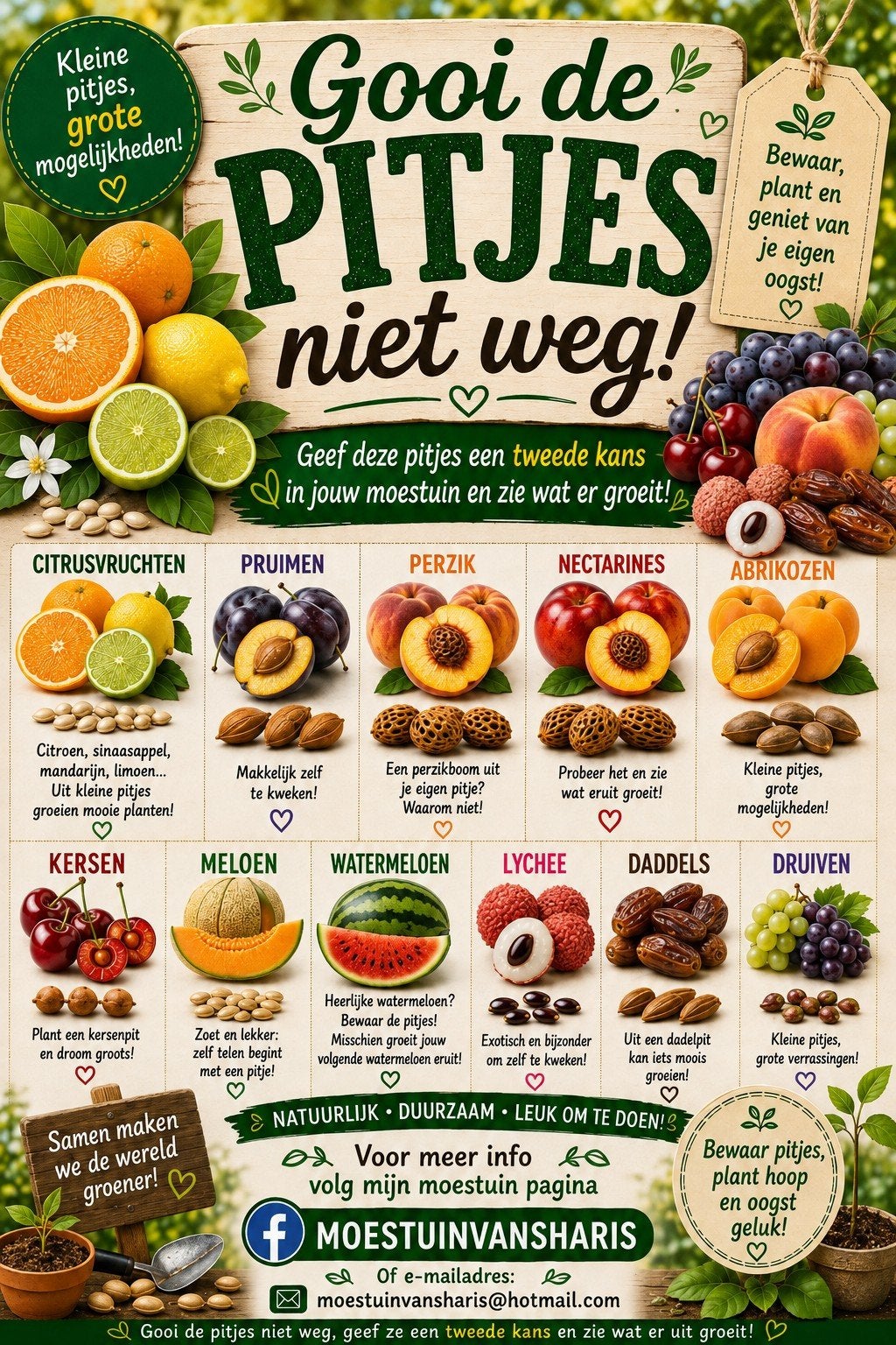 pitjes bewaren, Verzenden
