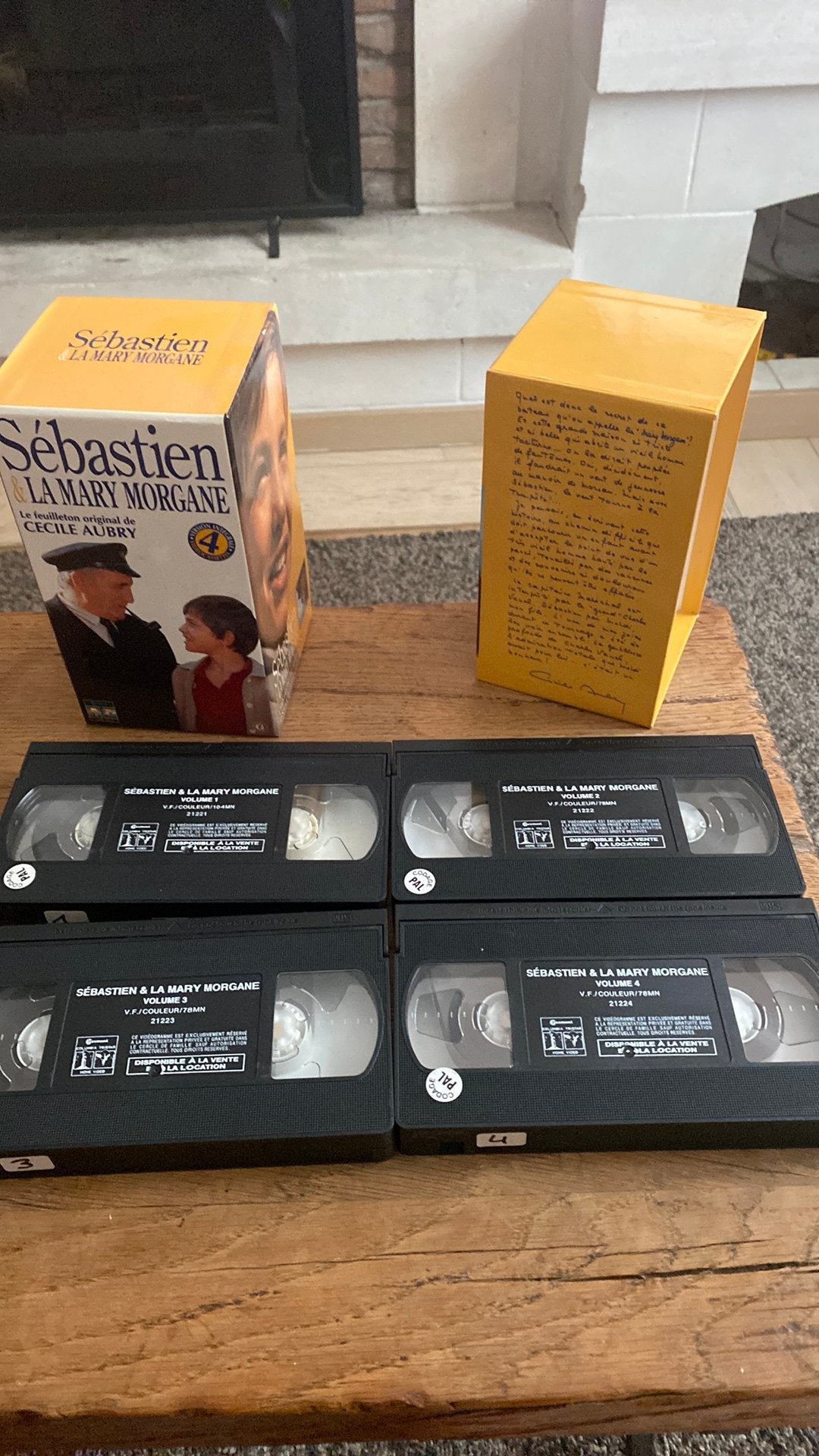4 cassettes vidéo Sébastien et la Mary Morgane, Enlèvement, Utilisé, 2 à 25 cassettes audio, Avec boîte de rangement, étagère ou coffret
