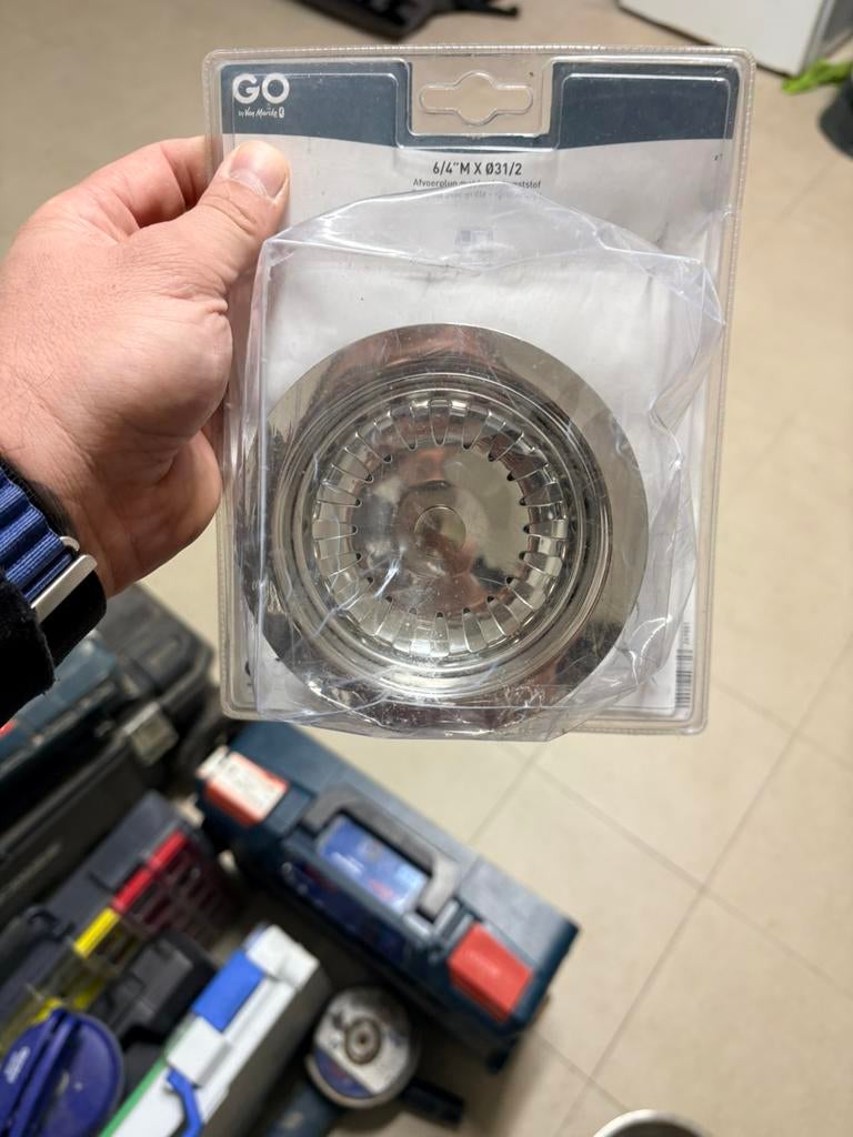 Nieuwe afvoerplug voor keukenpompbak, Ophalen, Inox, Overige typen, Nieuw