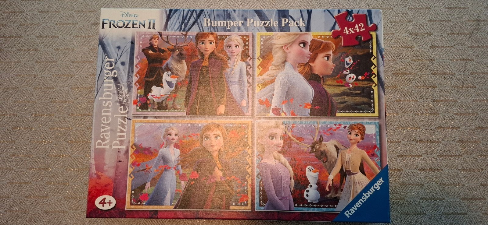 Ravensburger puzzel Disney Frozen 2, 4 puzzels van 42stuks, Ophalen, Minder dan 500 stukjes, Zo goed als nieuw, Legpuzzel