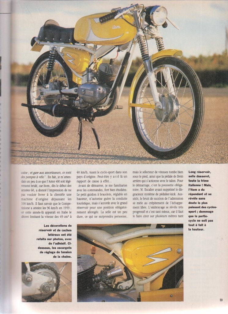 cyclomoteur sport Itom astor collection, Envoi, Utilisé