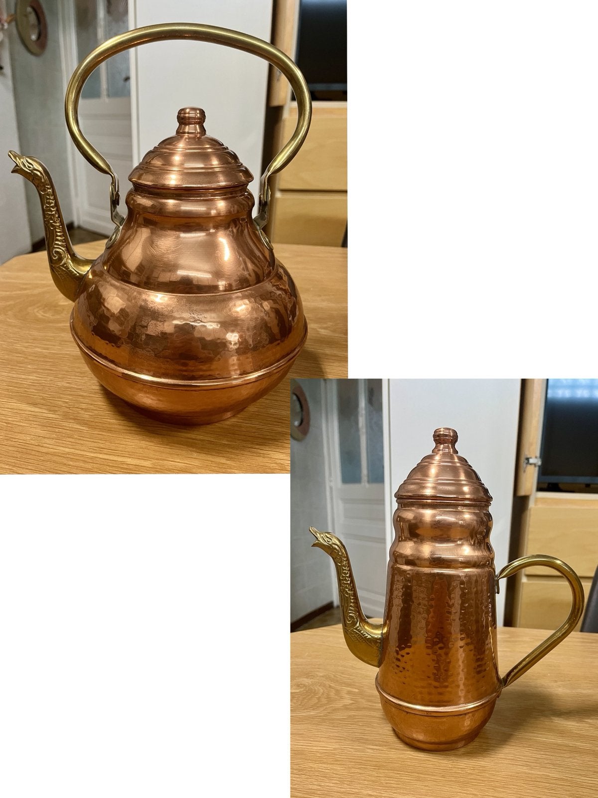 Service cuivre Mecap – Bouilloire + Cafetière, Belgique, Enlèvement, Cuivre