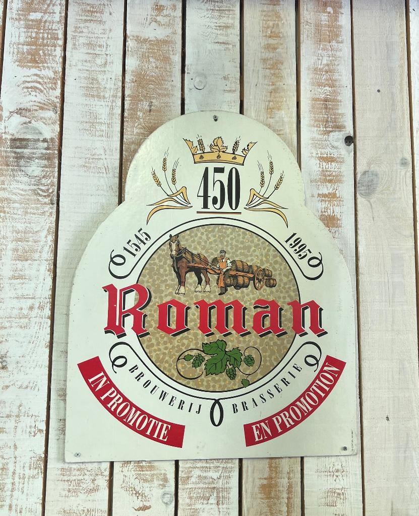 reclamebord, brouwerij Roman. Oudenaarde, Mater, Verzamelen, Ophalen, Zo goed als nieuw, Reclamebord