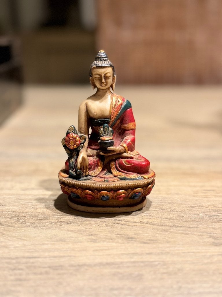 Medicijn Buddha in steen, Ophalen, Zo goed als nieuw, Steen/keramiek, 12 cm