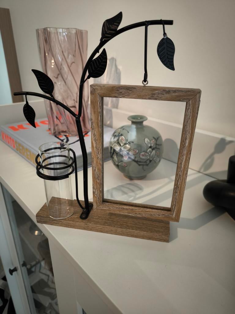 ️Cadre photo rotatif en bois avec bougeoir et décoration, Maison & Meubles